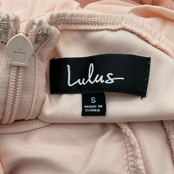 Lulus Air of Romance Peach Georgette Halter Bodice Lined Maxi Formal Gown Small - Picture 6 of 8